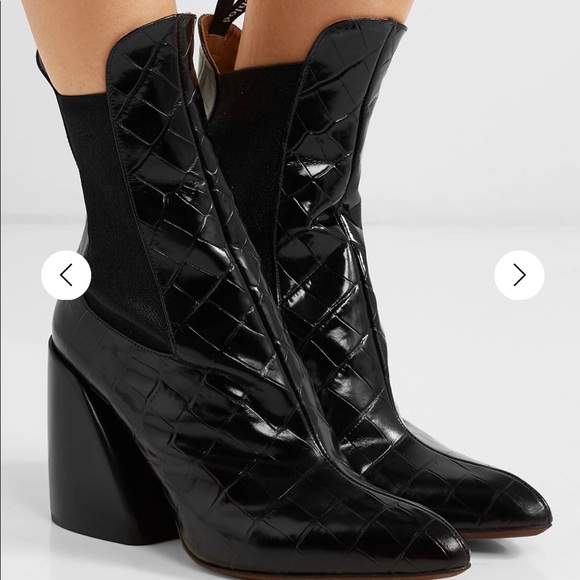 Chloe croc embossed ankle boots - Picture 6 of 6